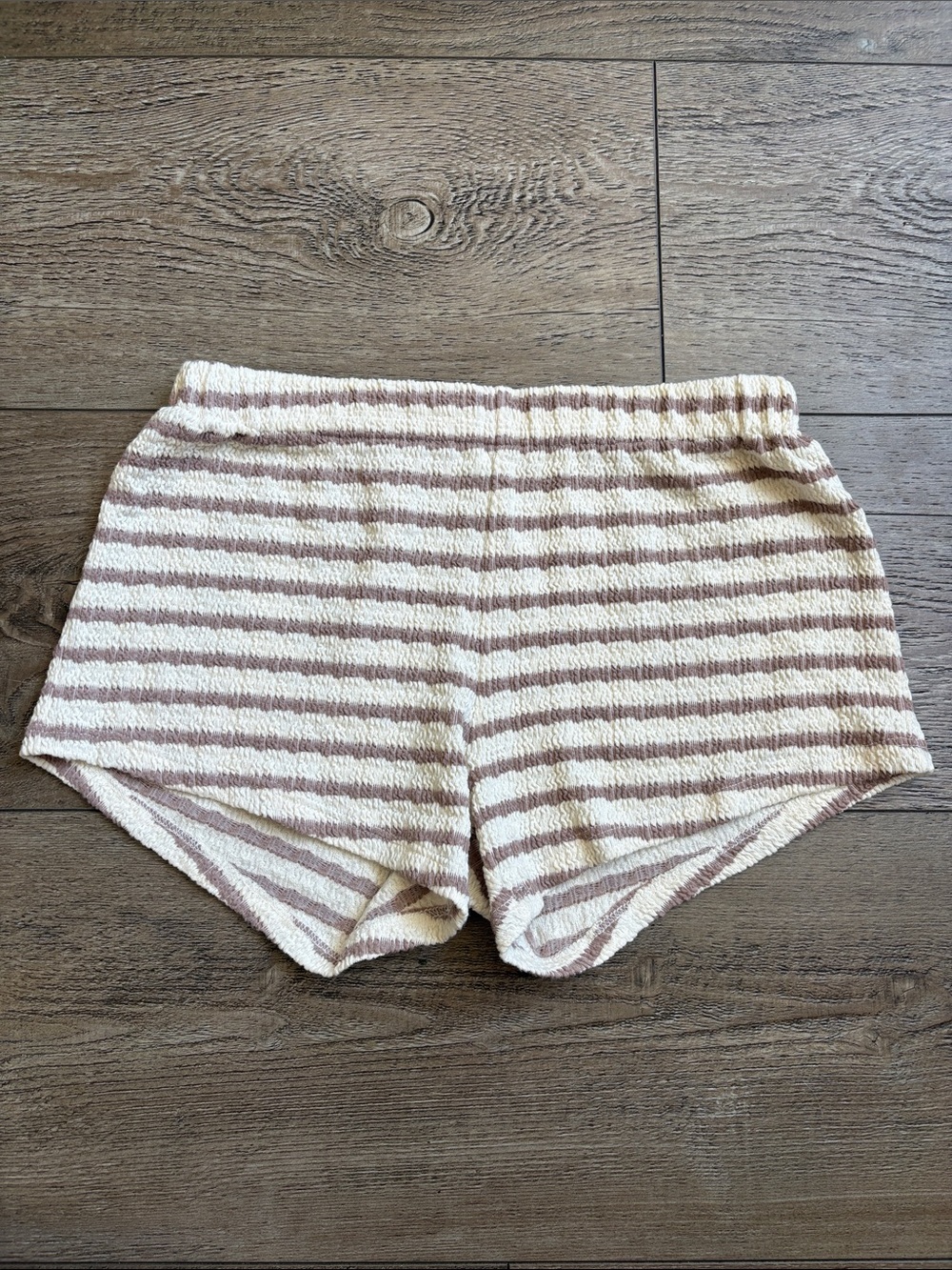 LE BOP Sadie Smocked Hot Shorts in
Cream & Tan Stripes Shopbop